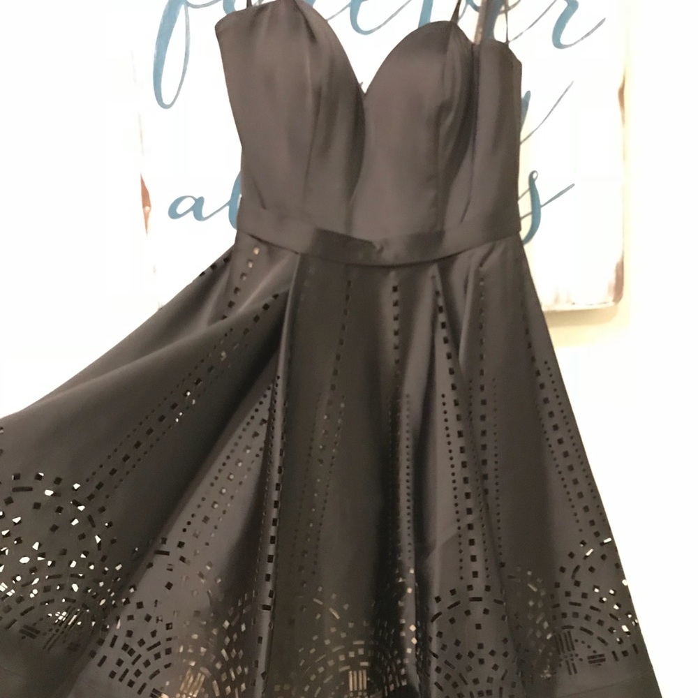 JVN Black Strapless cocktail dress Size 0